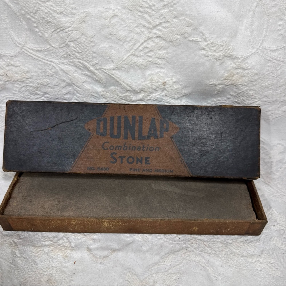 Dunlap 6438 Sharpening Stone Fine and Medium Combination Honing in Original Box